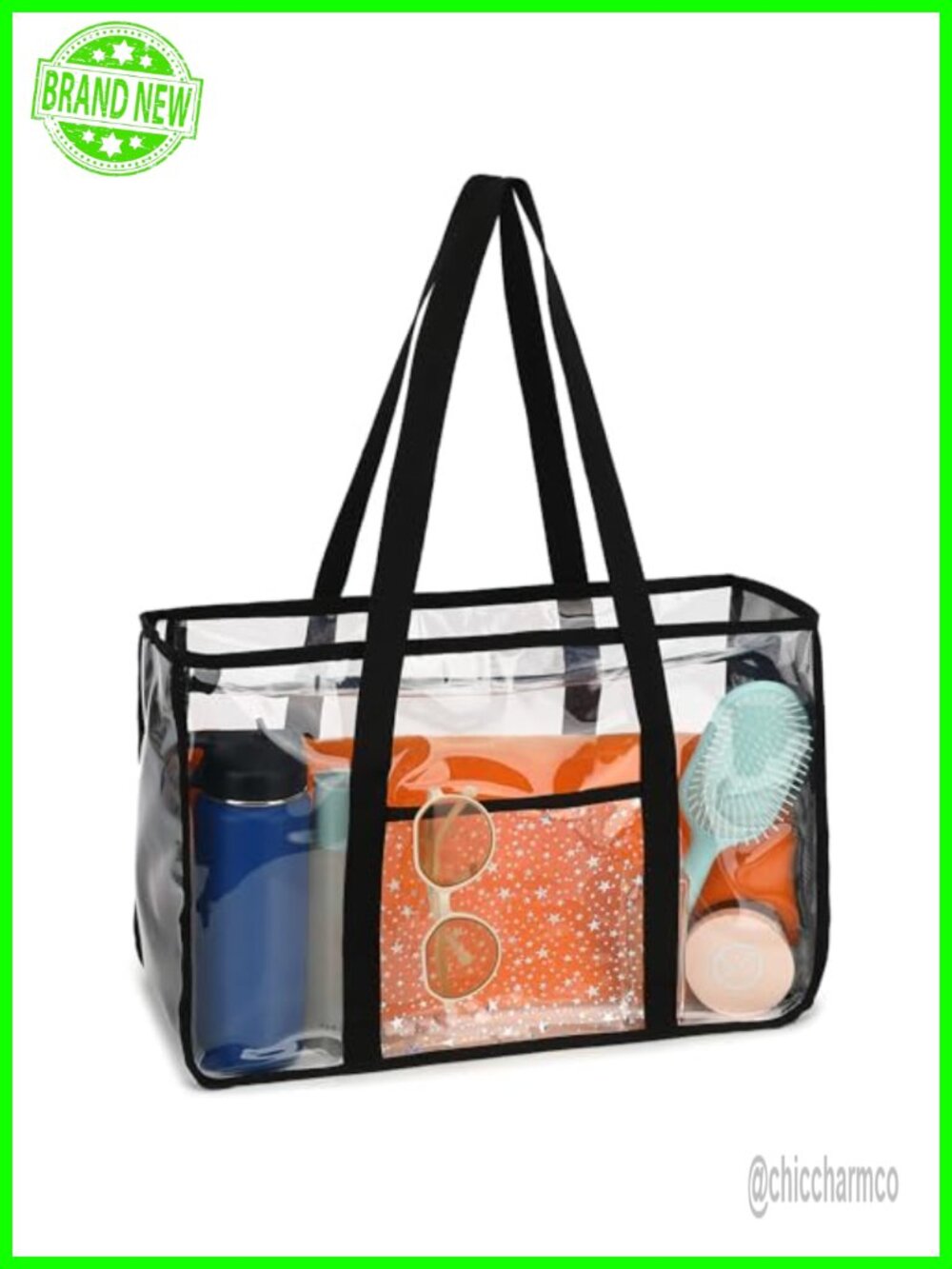 Fammart Large Clear Waterproof PVC Beach Pool Tote Bag